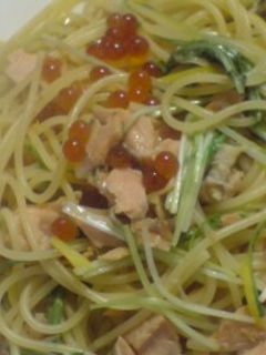 鮭と水菜のゆずパスタ-レシピのメイン写真