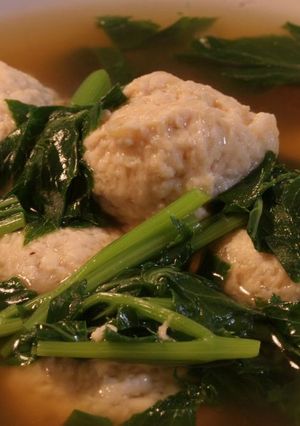 鶏つくねと葉野菜の団子汁-レシピのメイン写真