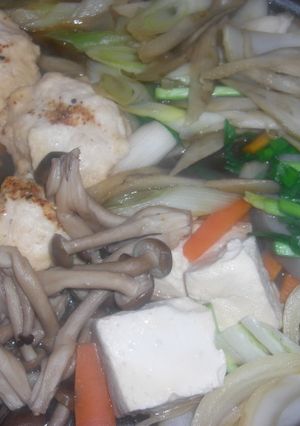 鶏ダンゴですきやき-レシピのメイン写真