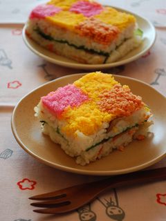 カラフル☆市松押し寿司-レシピのメイン写真