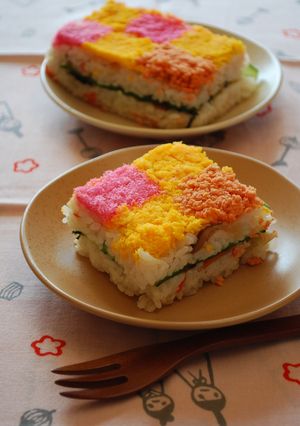 カラフル☆市松押し寿司-レシピのメイン写真