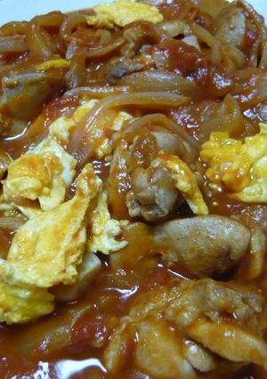 ふわふわ卵と鶏肉のトマト煮-レシピのメイン写真