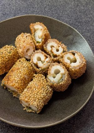 W胡麻！ちくわと大葉のライスペーパー焼き-レシピのメイン写真