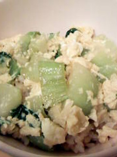 5分で完成☆チンゲン菜の卵ふわふわ丼-レシピのメイン写真