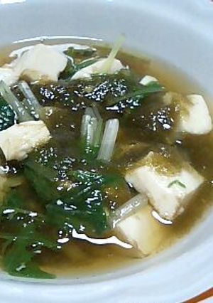 豆腐と水菜のとろろ昆布スープ-レシピのメイン写真