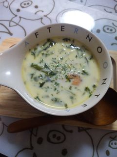 カブの葉ミルクスープ-レシピのメイン写真