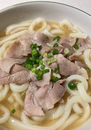 夜食 冷凍うどんの肉うどん-レシピのメイン写真