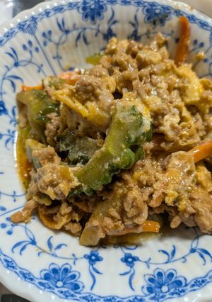 ゴーヤとひき肉の味噌卵炒め-レシピのメイン写真