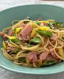 四角豆と黄辛こしょうの和風パスタ