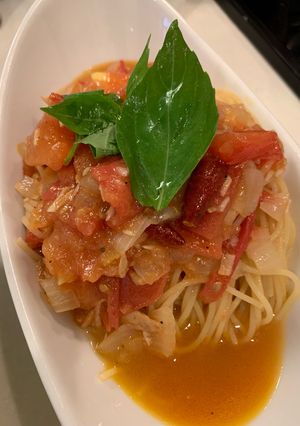 簡単夏向けパスタ　ツナトマトカッペリーニ-レシピのメイン写真