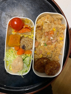 レンジ洋風簡単ビビンバ味炒飯弁当-レシピのメイン写真