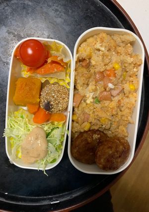 レンジ洋風簡単ビビンバ味炒飯弁当-レシピのメイン写真