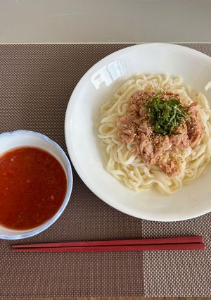 トマト缶とツナで！イタリアンつけめん-レシピのメイン写真
