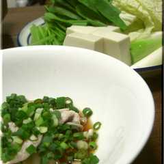 A picture of ネギだくダレで♫みぶ菜の豚シャブ鍋.