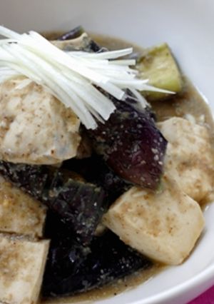 レンジでとろりん♪茄子と豆腐のごま味噌煮-レシピのメイン写真