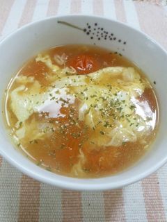 とろ~り♪トマトとふわふわ卵のスープ-レシピのメイン写真