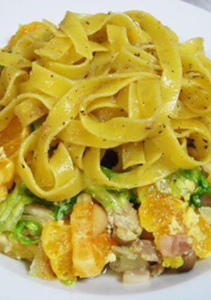 弁当庵のご飯「野菜とみかんとパスタ」-レシピのメイン写真