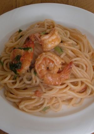 海老と小松菜のトマトクリームパスタ-レシピのメイン写真