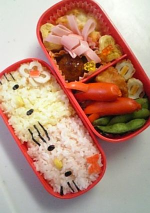 キャラ弁☆簡単 キティちゃん＆ミミィ-レシピのメイン写真
