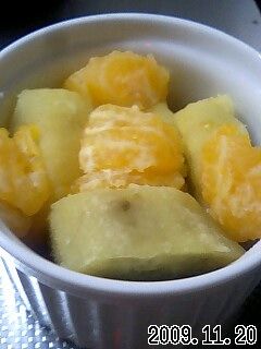 甘酸っぱい、さつまいものみかん煮-レシピのメイン写真