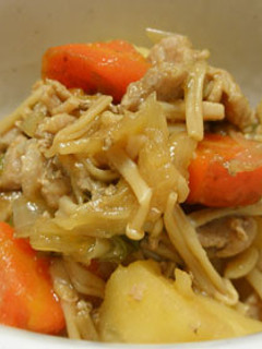エノキ入り肉じゃが お弁当のおかず-レシピのメイン写真