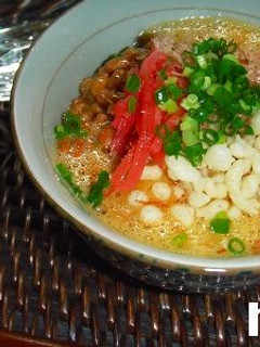 簡単朝ごはん♪お好み焼き風納豆ごはん-レシピのメイン写真
