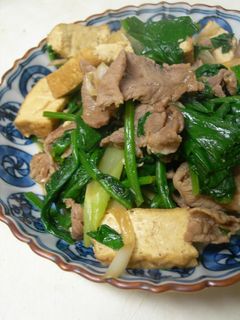 厚揚げとほうれん草の醤油炒め-レシピのメイン写真