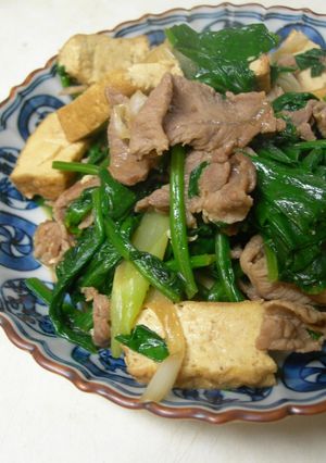 厚揚げとほうれん草の醤油炒め-レシピのメイン写真