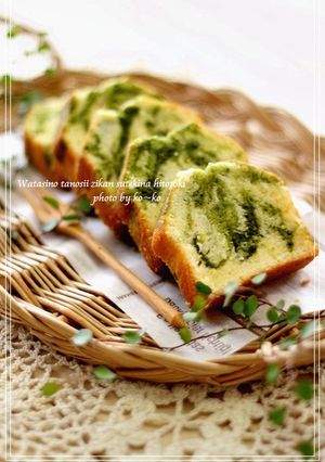 ♡抹茶マーブルパウンドケーキ♡-レシピのメイン写真