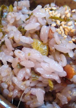 ♡15穀米の高菜そぼろごはん♡+..*-レシピのメイン写真