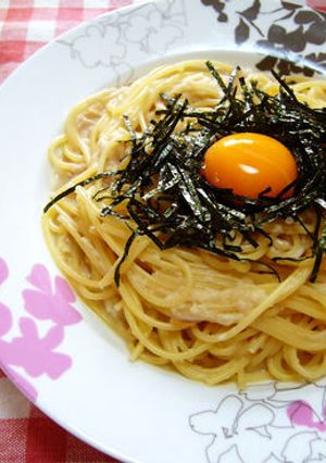 混ぜるだけ！山芋とエノキのネバトロパスタ-レシピのメイン写真