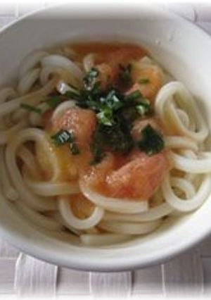 ランチに♪　かまたまうどん　～たらこ編-レシピのメイン写真