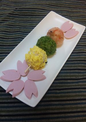 お花見❀三色お団子寿司-レシピのメイン写真