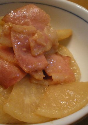 薄切り大根とベーコンの味噌炒め-レシピのメイン写真