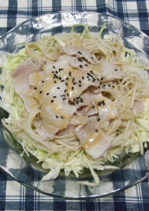 豚バラ肉と残り野菜でゴマしゃぶ温サラダ♪-レシピのメイン写真