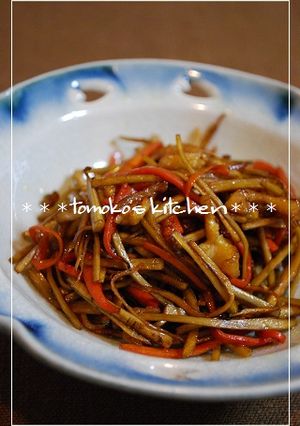 ごぼうとにんじんのきんぴら。鶏皮と一緒♪-レシピのメイン写真