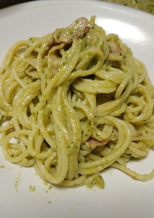 バタークリームのバジリコスパゲッティ-レシピのメイン写真