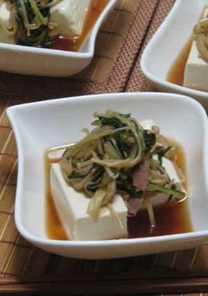 みず菜　で美味しい豆腐！-レシピのメイン写真