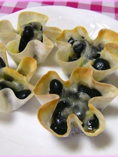 餃子の皮で黒豆チーズ☆彡-レシピのメイン写真