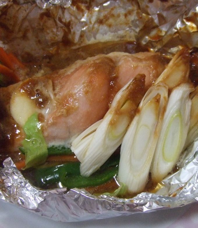 オーブン任せ♫鮭のにんにく味噌ホイル焼き-レシピのメイン写真