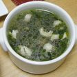 鶏皮と韮のスープ。