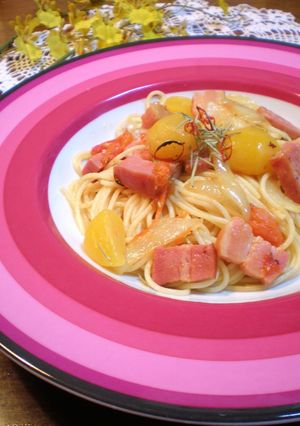 栗とベーコンのローズマリーパスタ-レシピのメイン写真