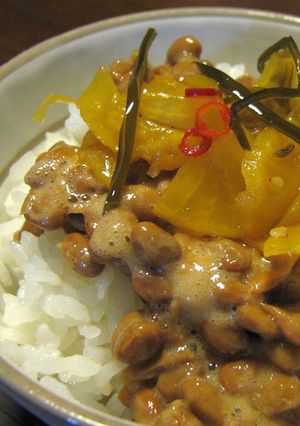 歯ごたえ最高！☆納豆ご飯に、つぼ漬け！-レシピのメイン写真