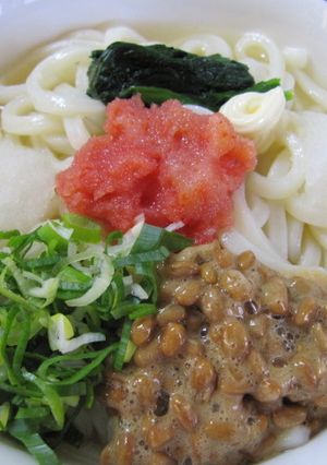 白だしで、簡単めんたい納豆うどん-レシピのメイン写真