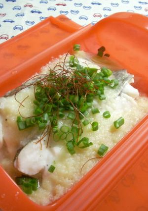スチームケースで！白身魚のやまいも蒸し-レシピのメイン写真