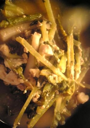 豆腐と豆乳と大根の葉のコチュジャン胡麻煮-レシピのメイン写真