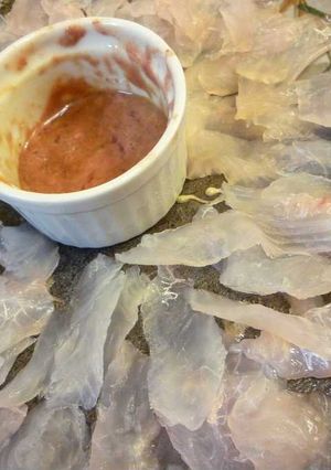 釣った魚で♪カワハギの薄造り 肝醤油で♪-レシピのメイン写真