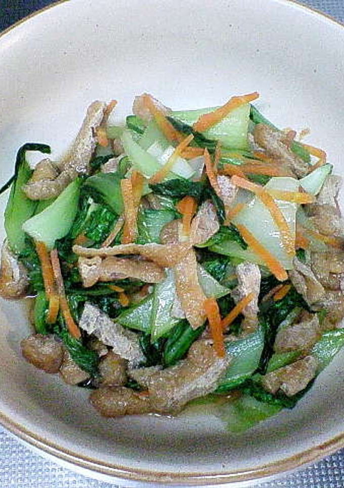｢ちんげん菜と油揚げの煮浸し｣-レシピのメイン写真