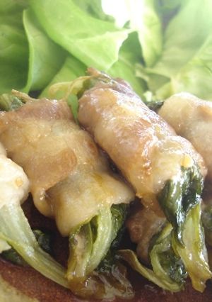 野菜が沢山！豚肉のサラダ菜ロール♪-レシピのメイン写真