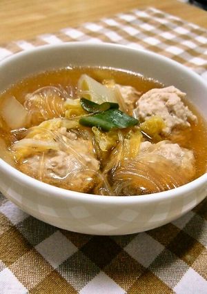 やわらか肉だんごと春雨で和風スープ☆-レシピのメイン写真